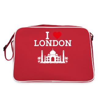 I Love London Taj Mahal Fun Cool Paris France Drapeau - Sac Retro - rouge/blanc - Dos