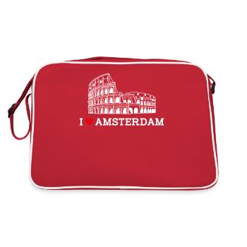 J’aime le Colisée d’Amsterdam, Pays-Bas, Drapeau du cœur - Sac Retro - rouge/blanc - Dos