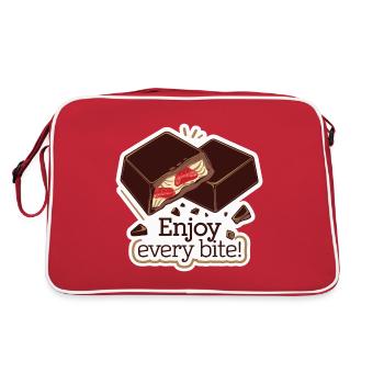 BARRE DE CHOCOLAT SAVOUREZ CHAQUE BOUCHÉE - Sac Retro - rouge/blanc - Dos