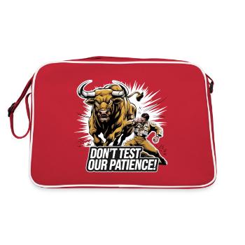 A BULL TOTALLY WRECKING A MATADOR - Retro Bag - red/white - Back