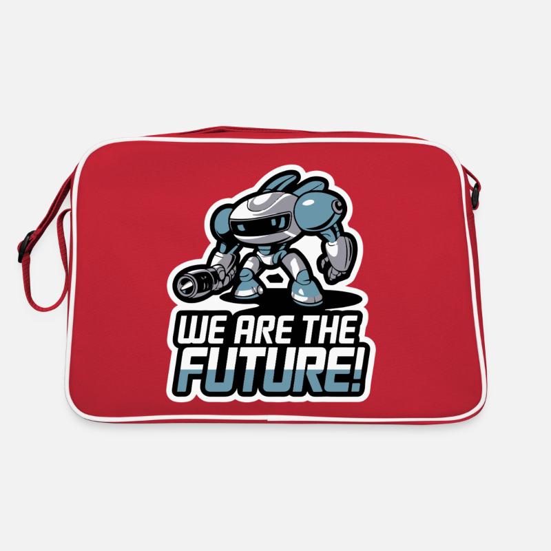ROBOTER, WIR SIND DIE ZUKUNFT - Retro Tasche - Rot/Weiß