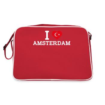 J’aime Amsterdam Turc Coeur Drapeau Cool Lover - Sac Retro - rouge/blanc - Dos