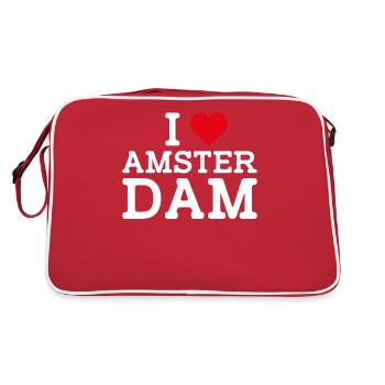 J’aime Amsterdam Cool Heart Flag Lover Pays-Bas - Sac Retro - rouge/blanc - Dos