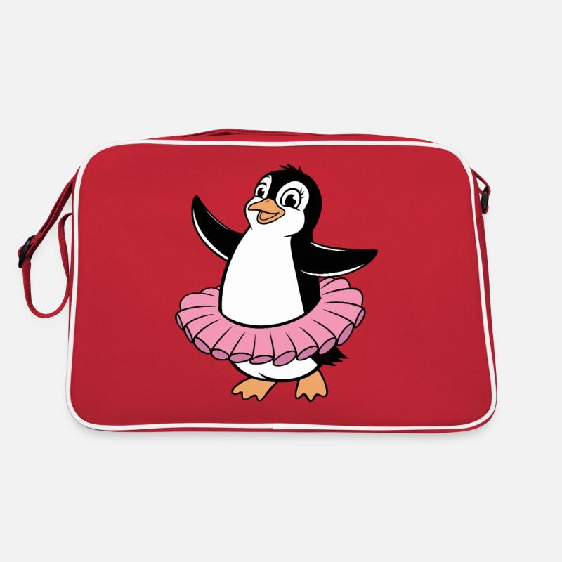 Pingouin joyeux dans le style d’un ballet Sac Retro