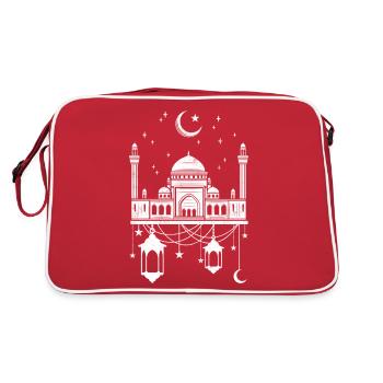 Mosque with crescent moon - Retro Bag - red/white - Back