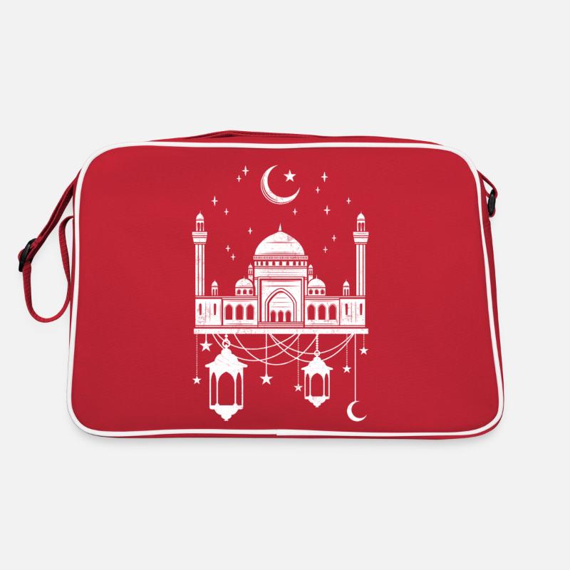 Moschee mit Halbmond Retro Tasche