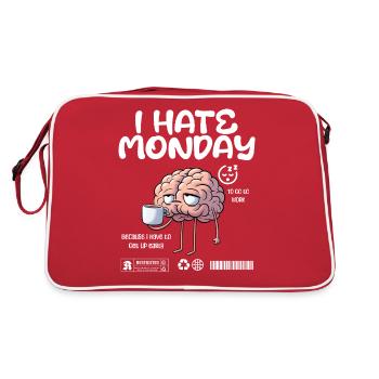 Je déteste le lundi - Je déteste le lundi matin - Sac Retro - rouge/blanc - Dos