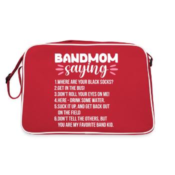 Bandmom Saying School Marching Band Parade - Retro Bag - red/white - Back