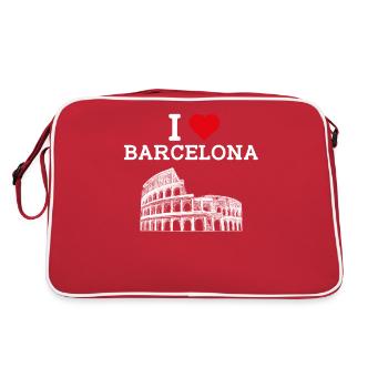 J’aime Barcelone Espagne Cool Heart Flag Colisée - Sac Retro - rouge/blanc - Dos