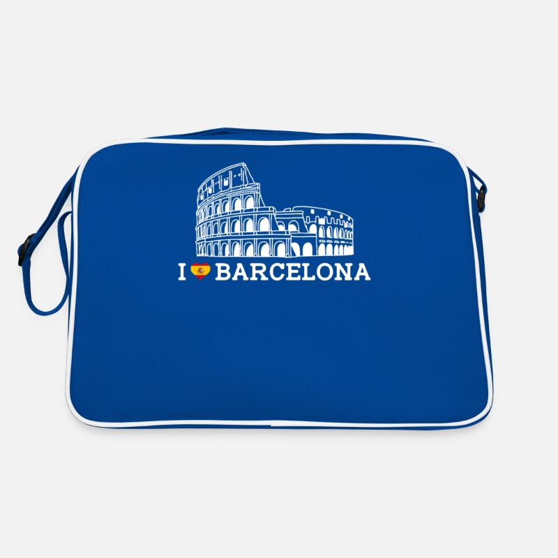J’aime Barcelone Cool Espagne Lover Coeur Drapeau Jeu de mots Sac Retro