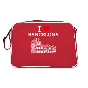 J’aime Barcelone Cool Heart Flag Colisée Espagne - Sac Retro - rouge/blanc - Dos