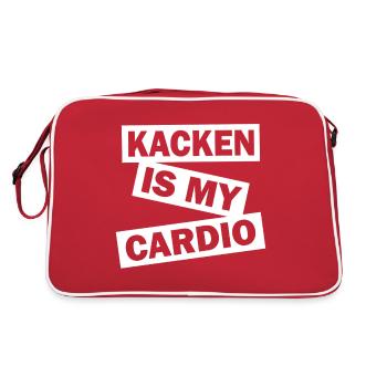 Kacken is my Cardio Sportmuffel Sport Lustig Humor - Retro Bag - red/white - Back