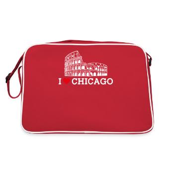 J’aime Chicago Illinois Colosseum amoureux Drapeau du cœur - Sac Retro - rouge/blanc - Dos