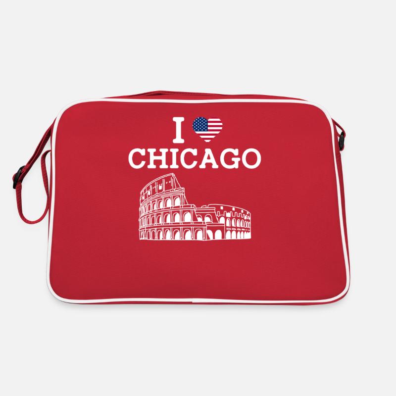 J’aime Chicago drapeau américain Colosseum Lover Pun Sac Retro