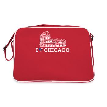 J’aime Chicago Colosseum Coeur Drapeau Pun America - Sac Retro - rouge/blanc - Dos