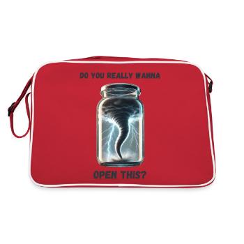 Tornade. Êtes-vous sûr de vouloir l’ouvrir ? - Sac Retro - rouge/blanc - Dos