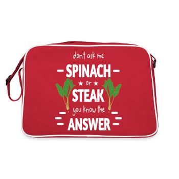 L’heure des épinards ou du steak ironiquement préparé drôle - Sac Retro - rouge/blanc - Dos