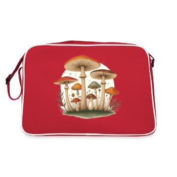 Champignons Motif Forêt Rétro Pour Les Amoureux de la Nature - Sac Retro - rouge/blanc - Dos