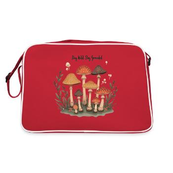 Champignons Motif Forêt Rétro Pour Les Amoureux de la Nature - Sac Retro - rouge/blanc - Dos