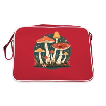 Champignons Motif Forêt Rétro Pour Les Amoureux de la Nature - Sac Retro - rouge/blanc - Dos