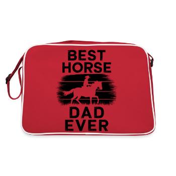 Pferde Spruch Reitsport Lustiges Pferde Geschenk - Retro Tasche - Rot/Weiß - Hinten
