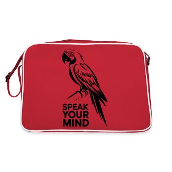 Perroquet : Motif Dites ce que vous pensez - Sac Retro - rouge/blanc - Dos