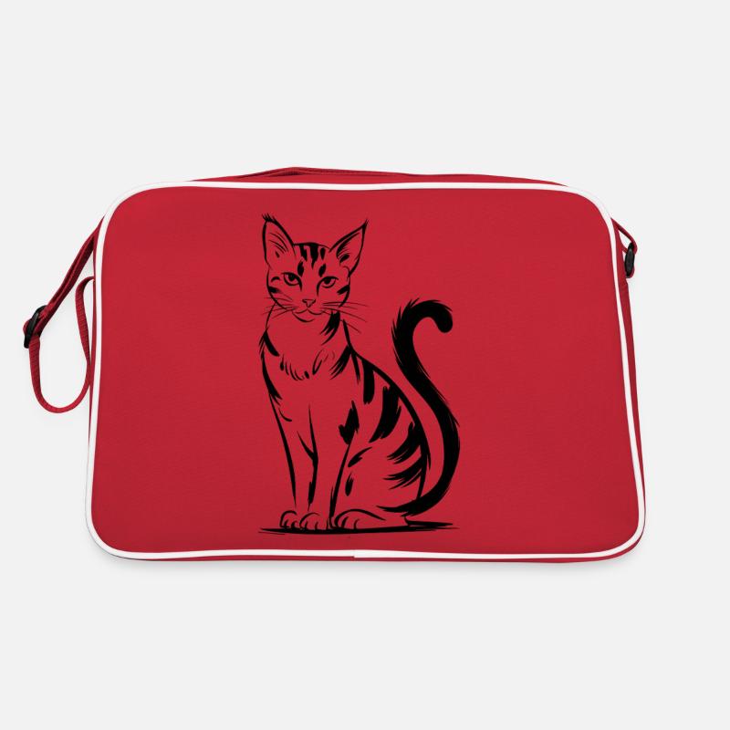 Illustration de chat élégant pour Cat Lover Sac Retro
