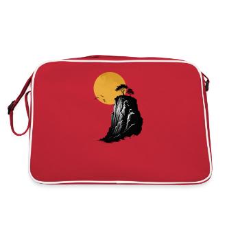 Einsamkeit an den Klippen - Retro Tasche - Rot/Weiß - Hinten