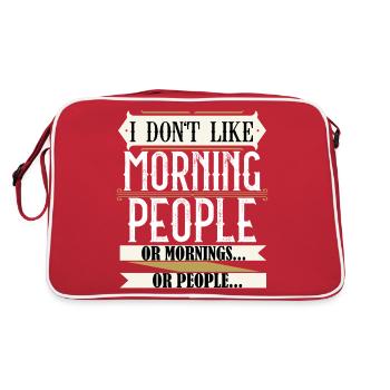 Schlechter Morgen Zeichenfläche 1 Kopie - Retro Tasche - Rot/Weiß - Hinten
