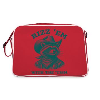 Rizz 'Em avec le western de cow-boy 'Tism Raccoon - Sac Retro - rouge/blanc - Dos