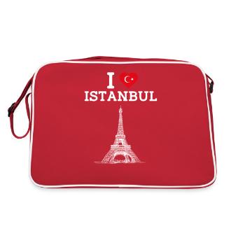 J’aime Istanbul Turquie Coeur Drapeau Tour Eiffel - Sac Retro - rouge/blanc - Dos