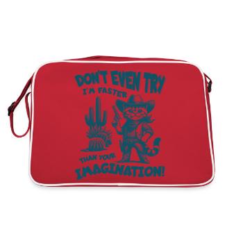 N’essayez même pas Je suis plus rapide que ton imagination - Sac Retro - rouge/blanc - Dos