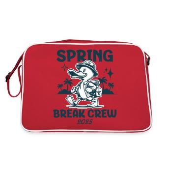 Spring Break Crew 2025 Beach Vacay Vibes Cute Duck - Retro Bag - red/white - Back