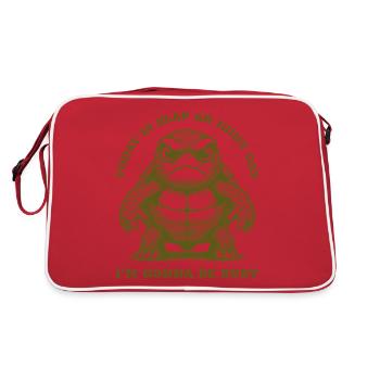 Today Is Slap An Idiot Day Funny Turtle Angry Pet - Retro Bag - red/white - Back