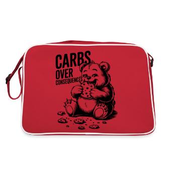 Carbs Over Consequences Bear Illustration - Retro Bag - red/white - Back