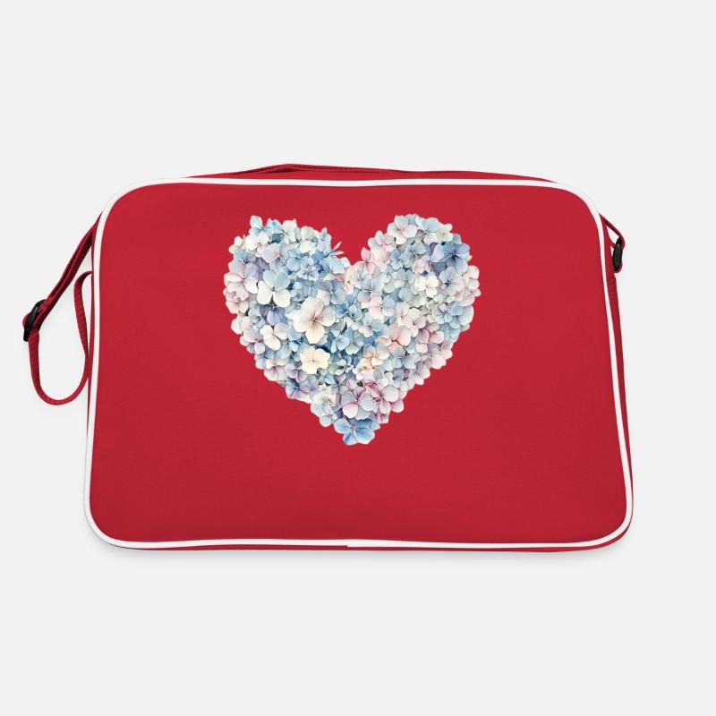 Heart of Hydrangeas Flowers - Delicate Blossoms Retro Bag