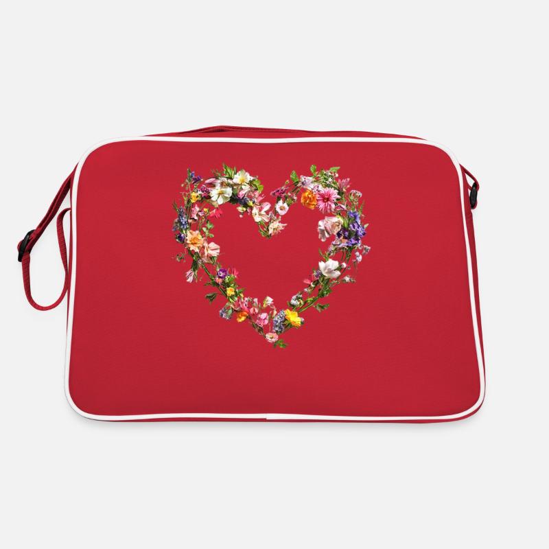 Heart of delicate flowers Spring-like blossoms Retro Bag