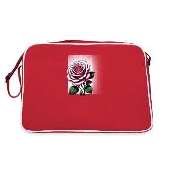 Radiating Rose Bloom - Retro Bag - red/white - Back