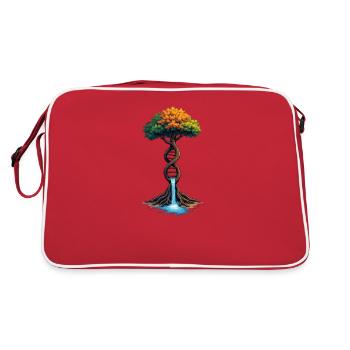 DNA Tree of Life Waterfall - Retro Bag - red/white - Back