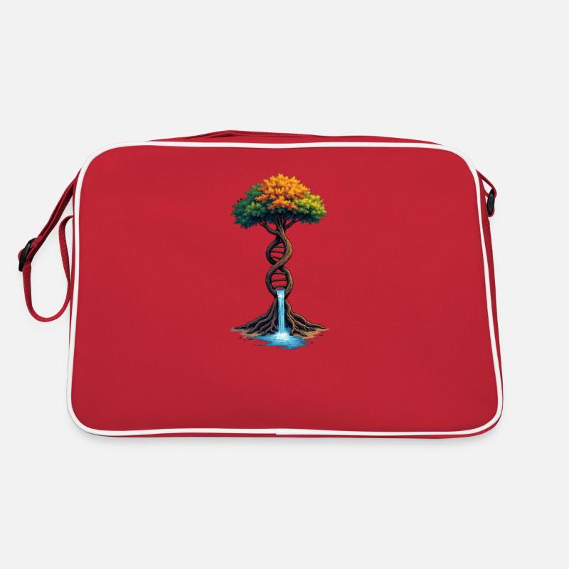 DNA-Baum des Lebens Wasserfall Retro Tasche