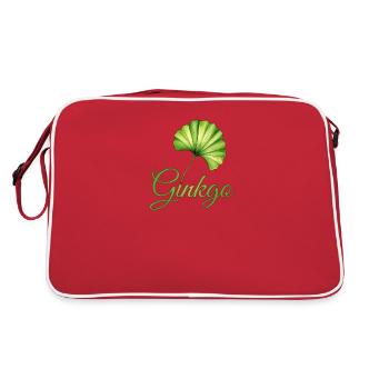 Ginkgo Leaf Botanical Elegance - Retro Bag - red/white - Back