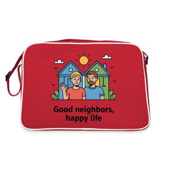 GOOD NEIGHBORS - Retro Bag - red/white - Back