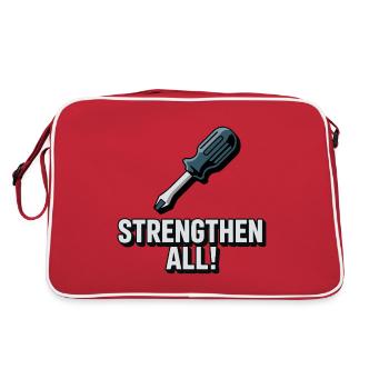 ALLE STÄRKEN - Retro Tasche - Rot/Weiß - Hinten