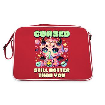 Cursed – Still Hotter Than You - Retro Bag - red/white - Back