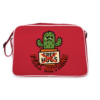 Feel Nothing – No Free Hugs from the Cactus - Retro Bag - red/white - Back