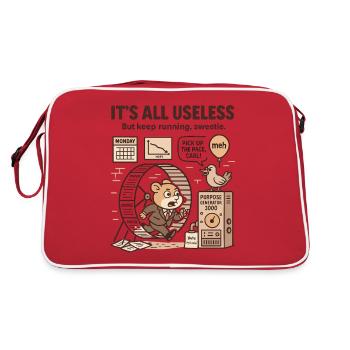 It's All Useless – Alles ist nutzlos Hamster - Retro Bag - red/white - Back
