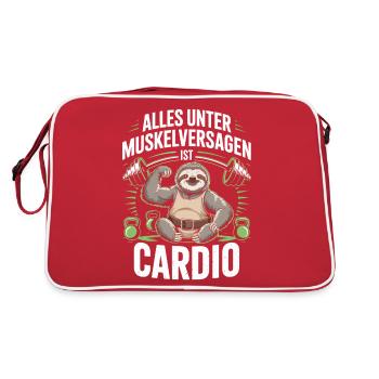 Funny Gym Sloth Design - Retro Bag - red/white - Back