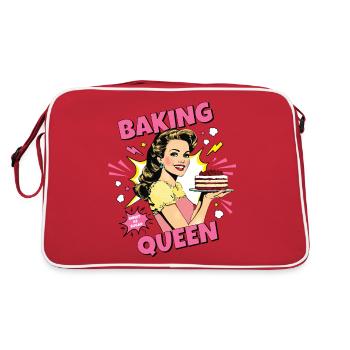 Baking Cake Baking Queen Baking Fairy Baker Pop Art - Retro Bag - red/white - Back