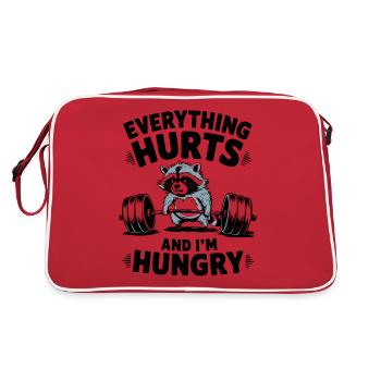 Everything hurts and I'm hungry Fitness Gym - Retro Bag - red/white - Back