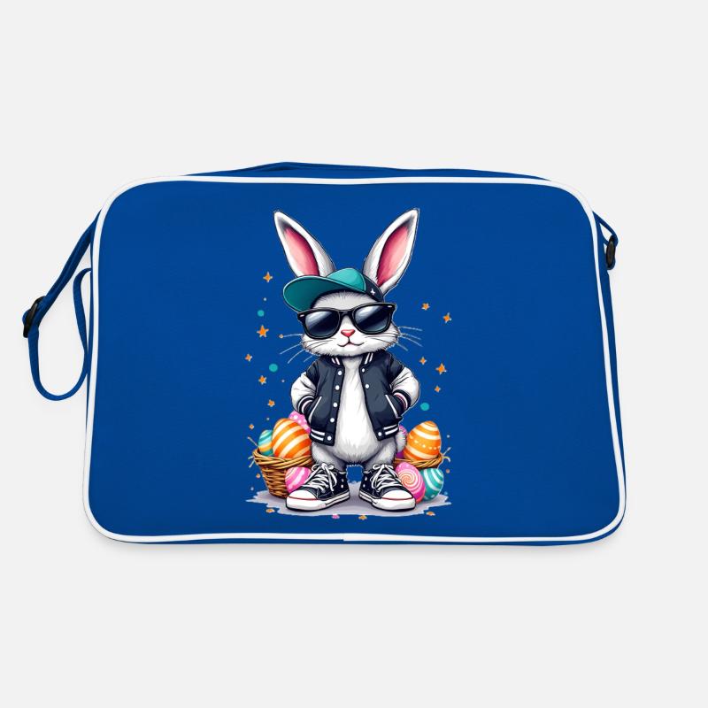 Stylish bunny with Easter basket Retro Bag
